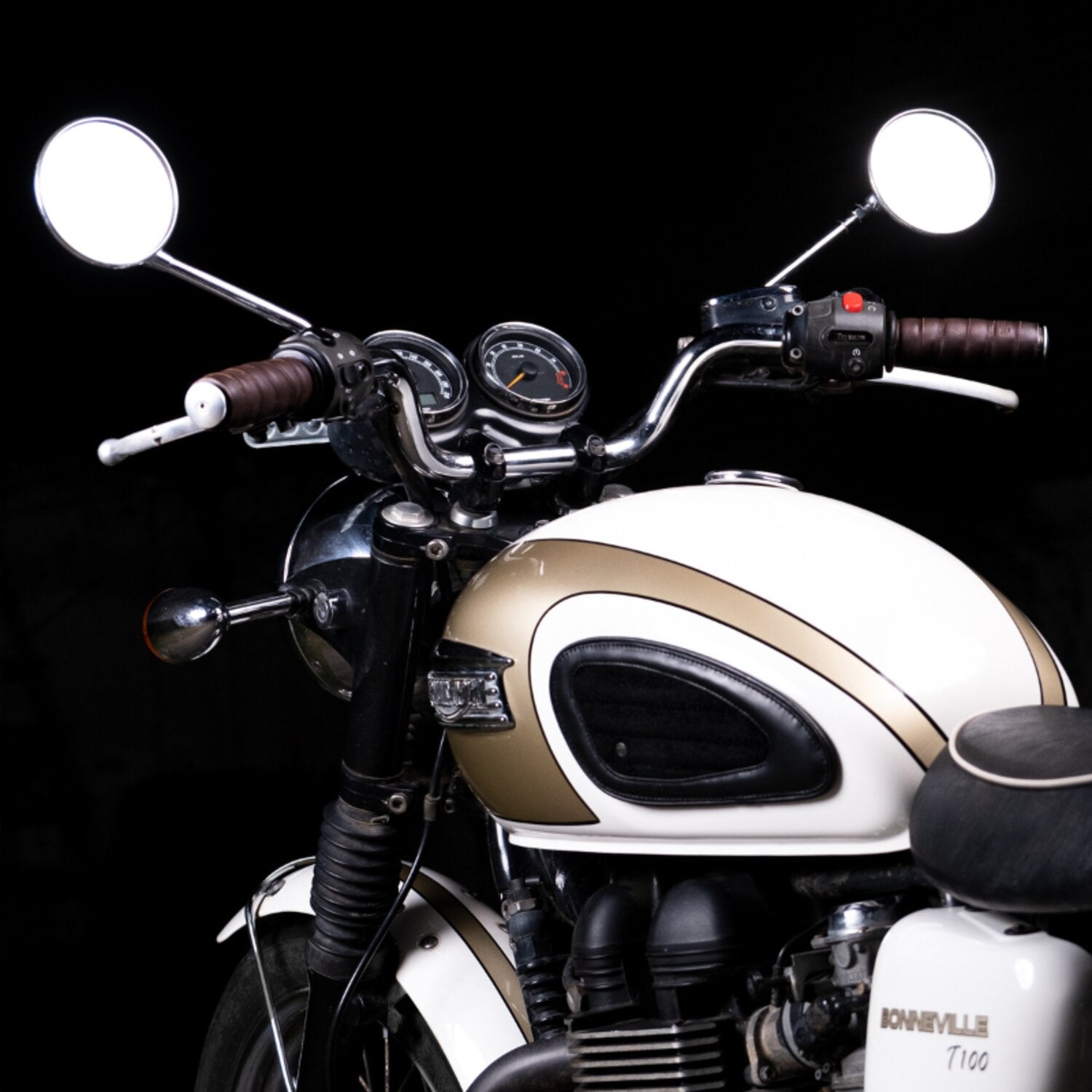 Trip Machine leather handlebar grip wraps - Dark Brown Caffe