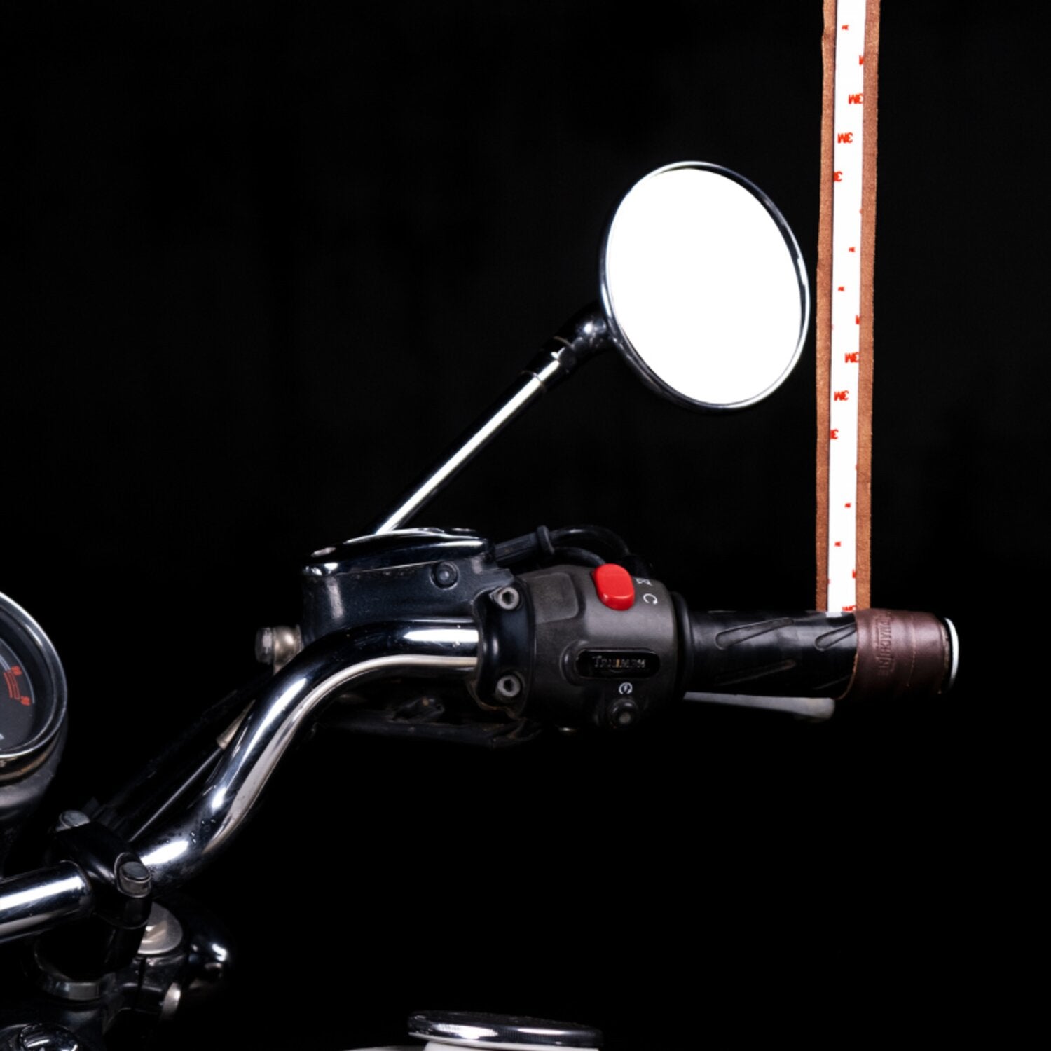 Trip Machine leather handlebar grip wraps - Dark Brown Caffe