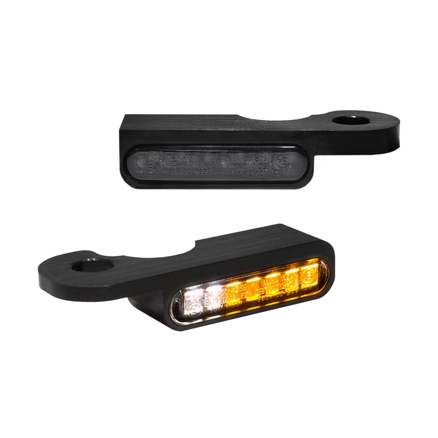 HeinzBikes 'Stripes' below bar turn signals - Black with PL