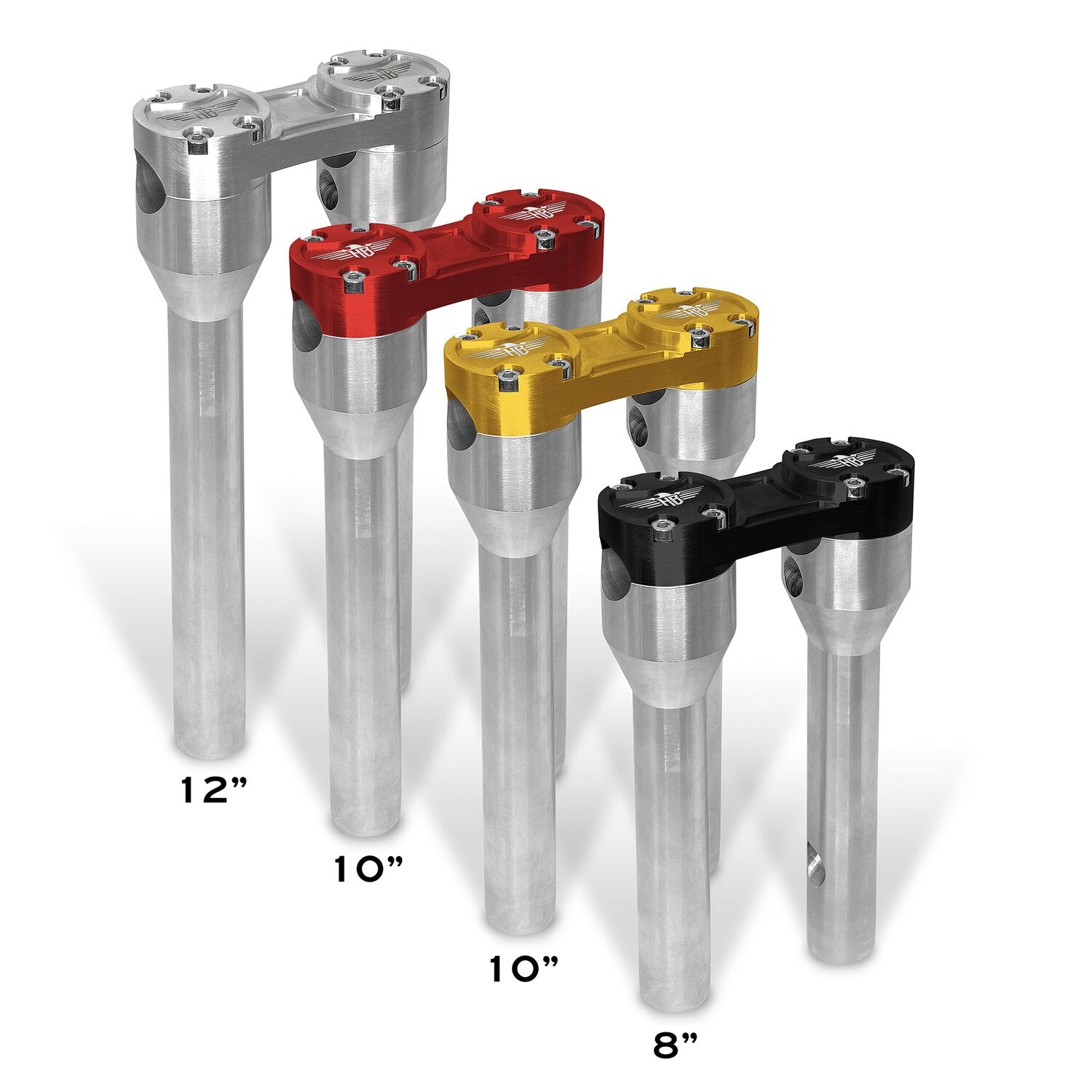HeinzBikes Clubstyle straight risers 10" - Silver/Black