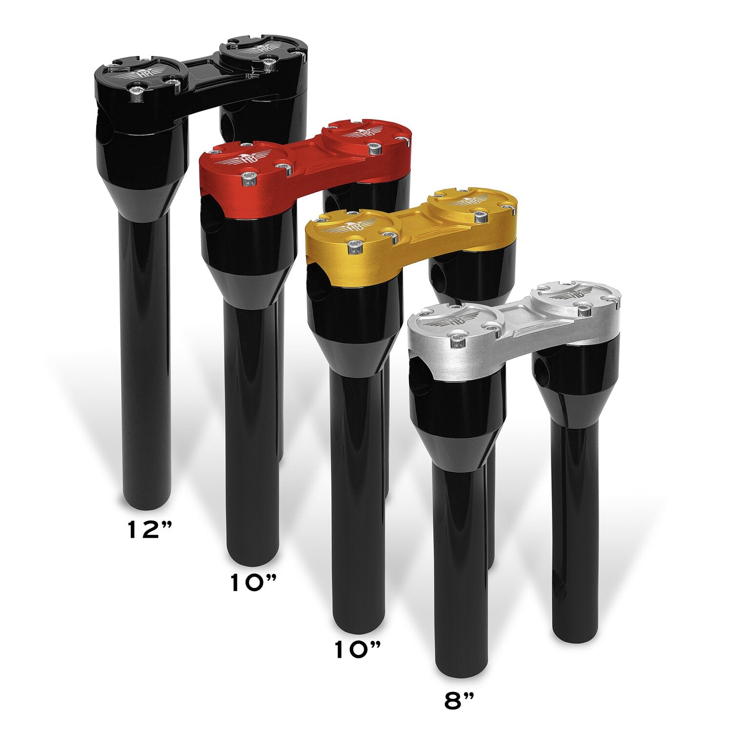 HeinzBikes Clubstyle straight risers 12" - Black/Silver