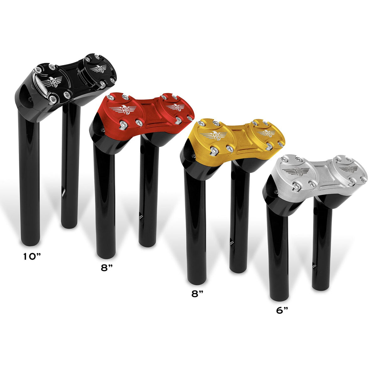 HeinzBikes Clubstyle pullback risers 10" - Black/Red