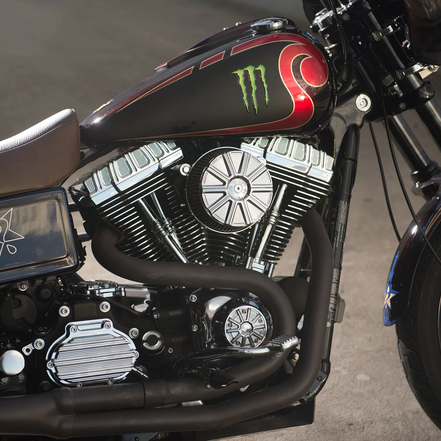Arlen Ness Stage 1 Big Sucker / Chrome Backing Plate / Red