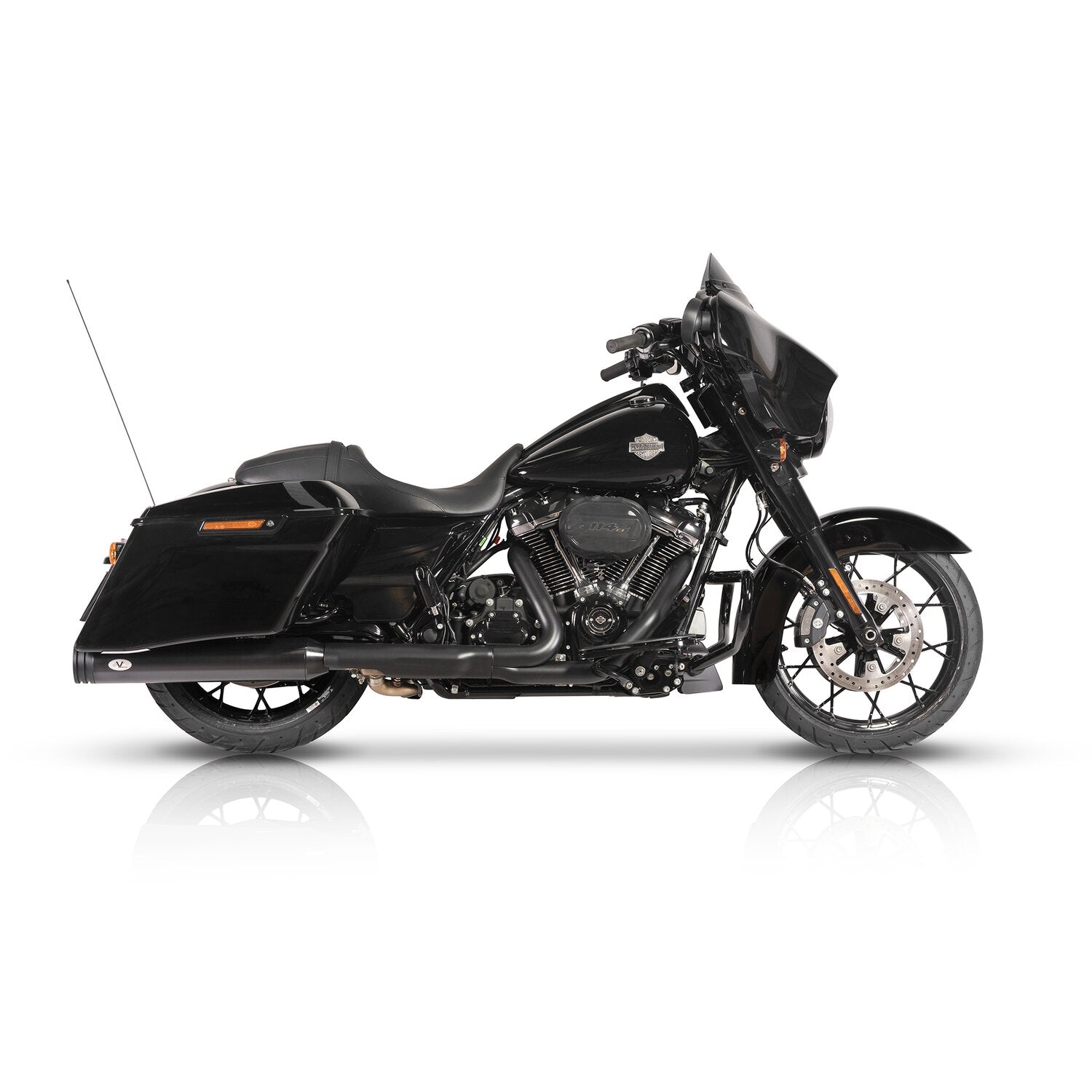 V Performance 114mm Double Ring slip-on mufflers - Black Cer