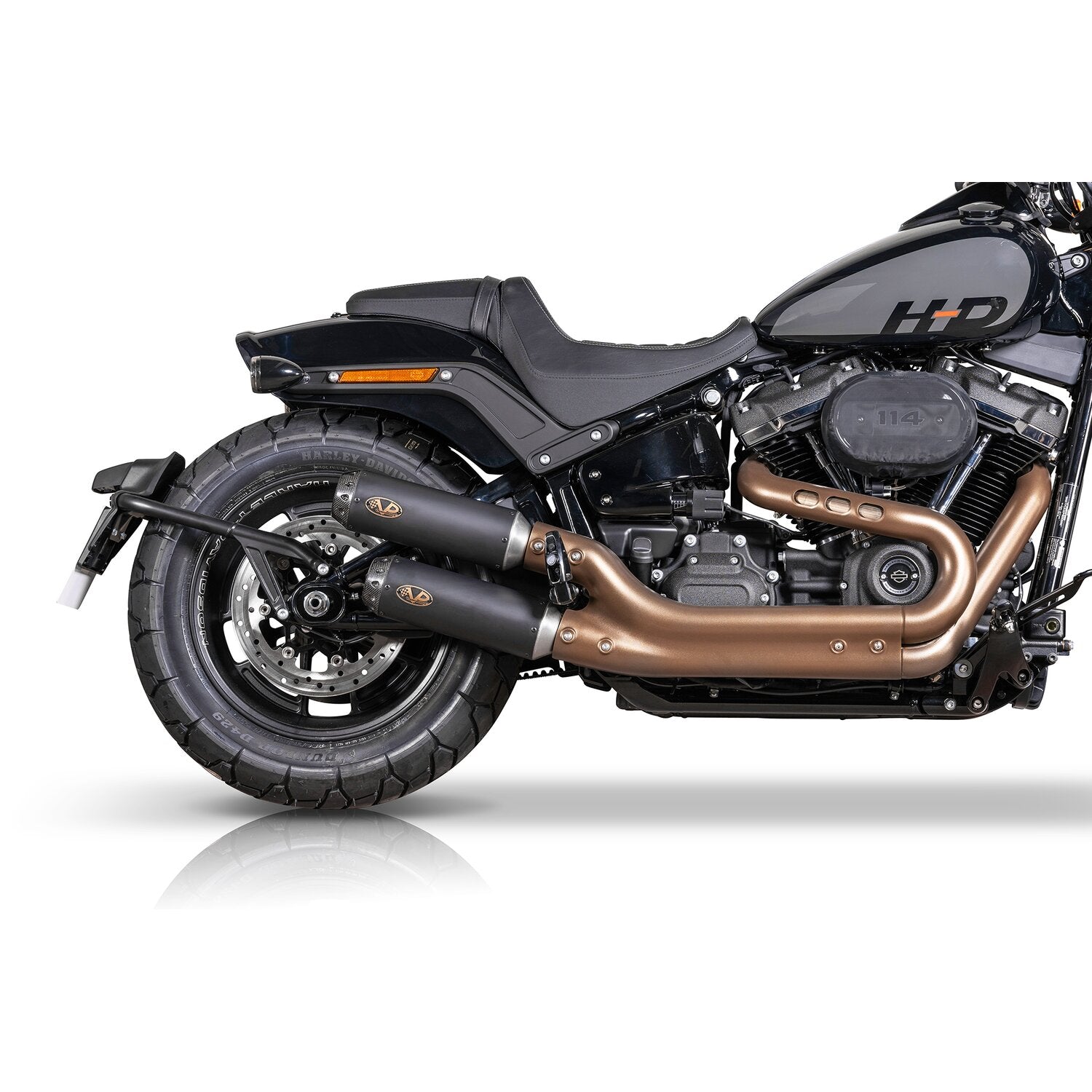 V Performance 'Tracker' slip-on muffler set Fat Bob - Black