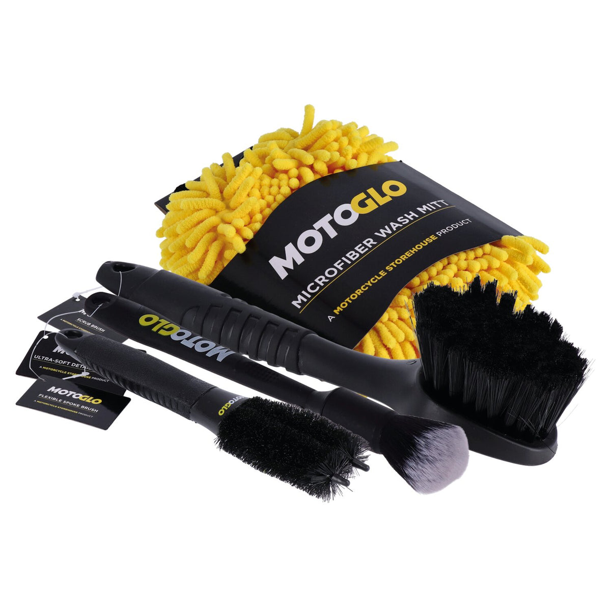 MotoGlo brush and mitt set
