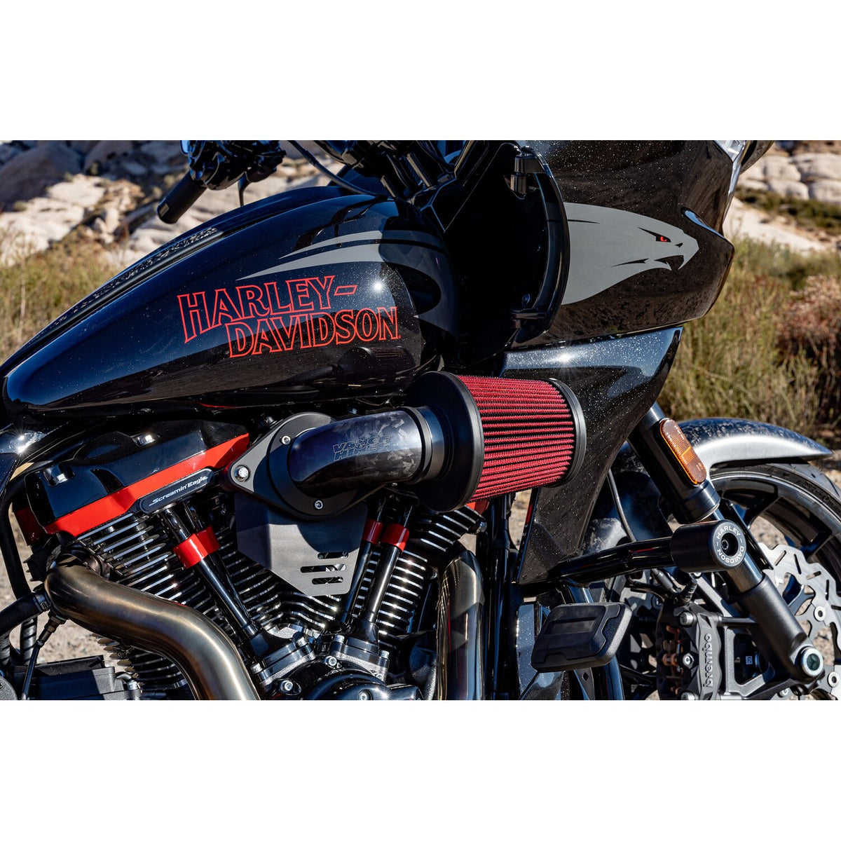 Vance & Hines VO2 Falcon XL air intake - Gloss Forged Carbon