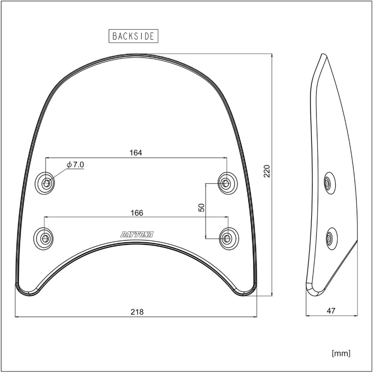 Daytona aluminium meter visor - Black