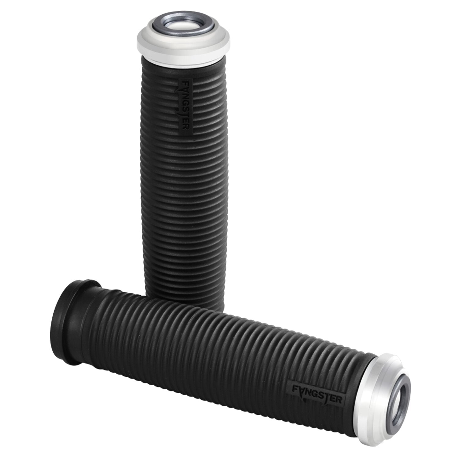 Fangster handlebar grip set - Chrome smoky