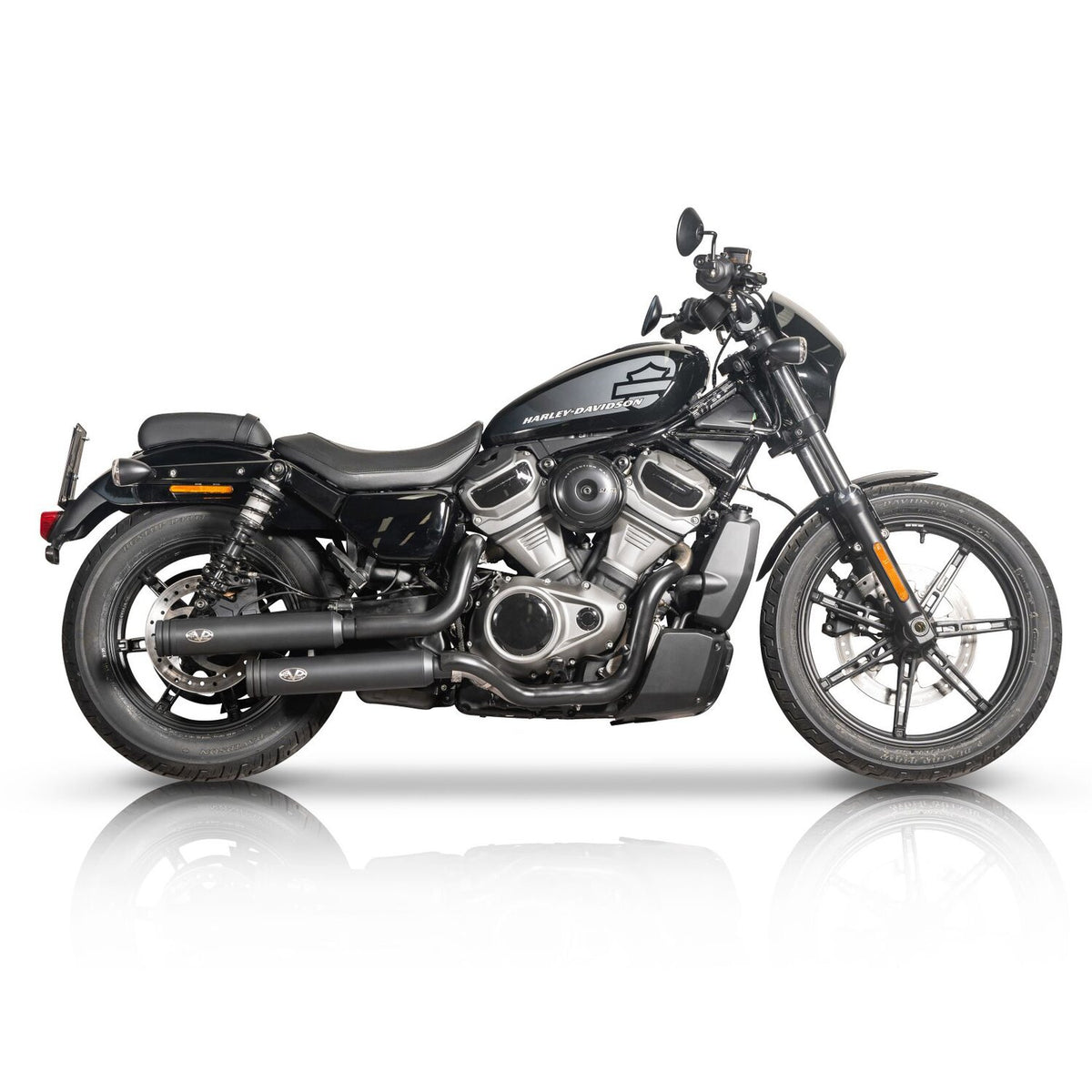 V Performance 2-2 exhaust system - Double Ring end caps - Bla