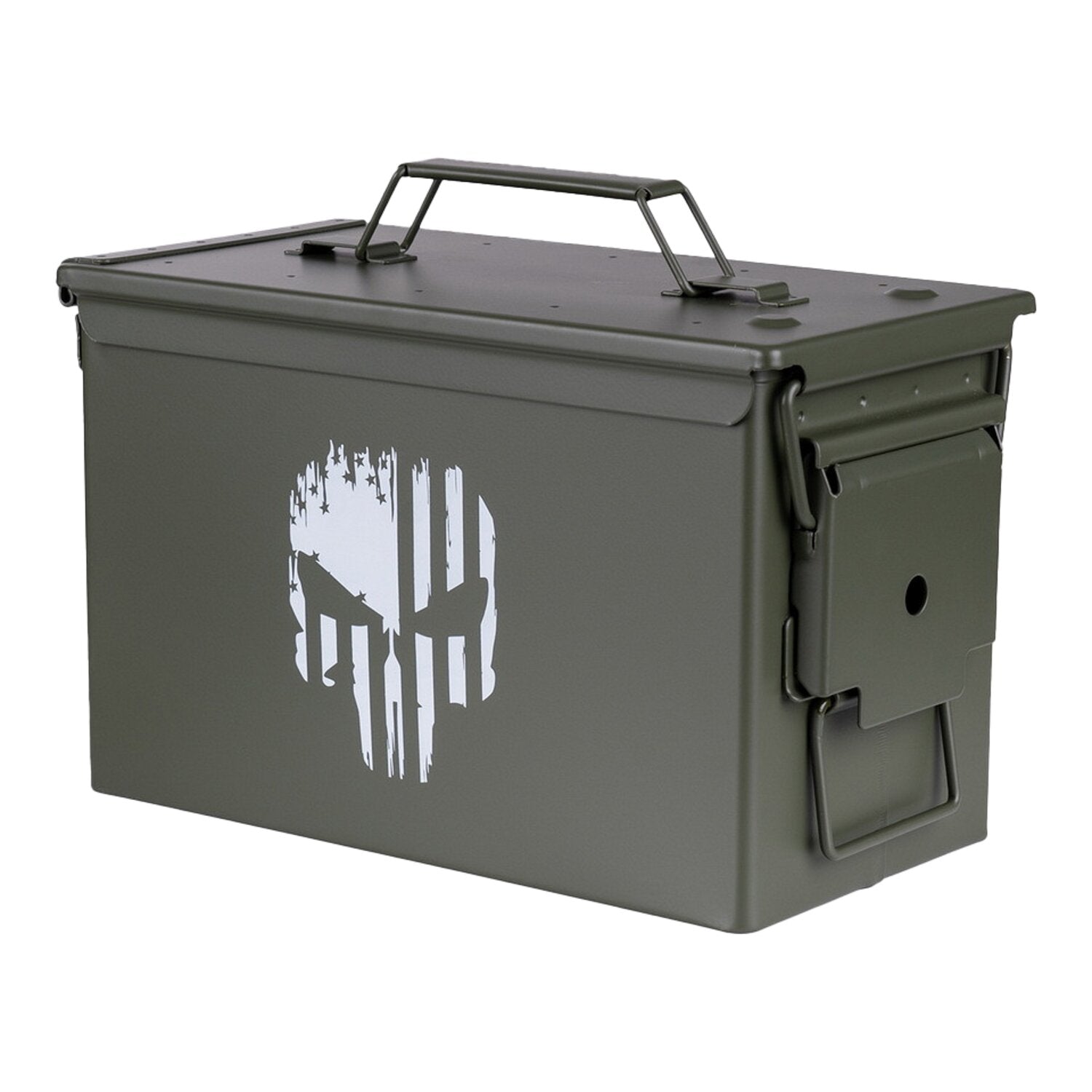 Army Surplus Ammo Punish Skull box black