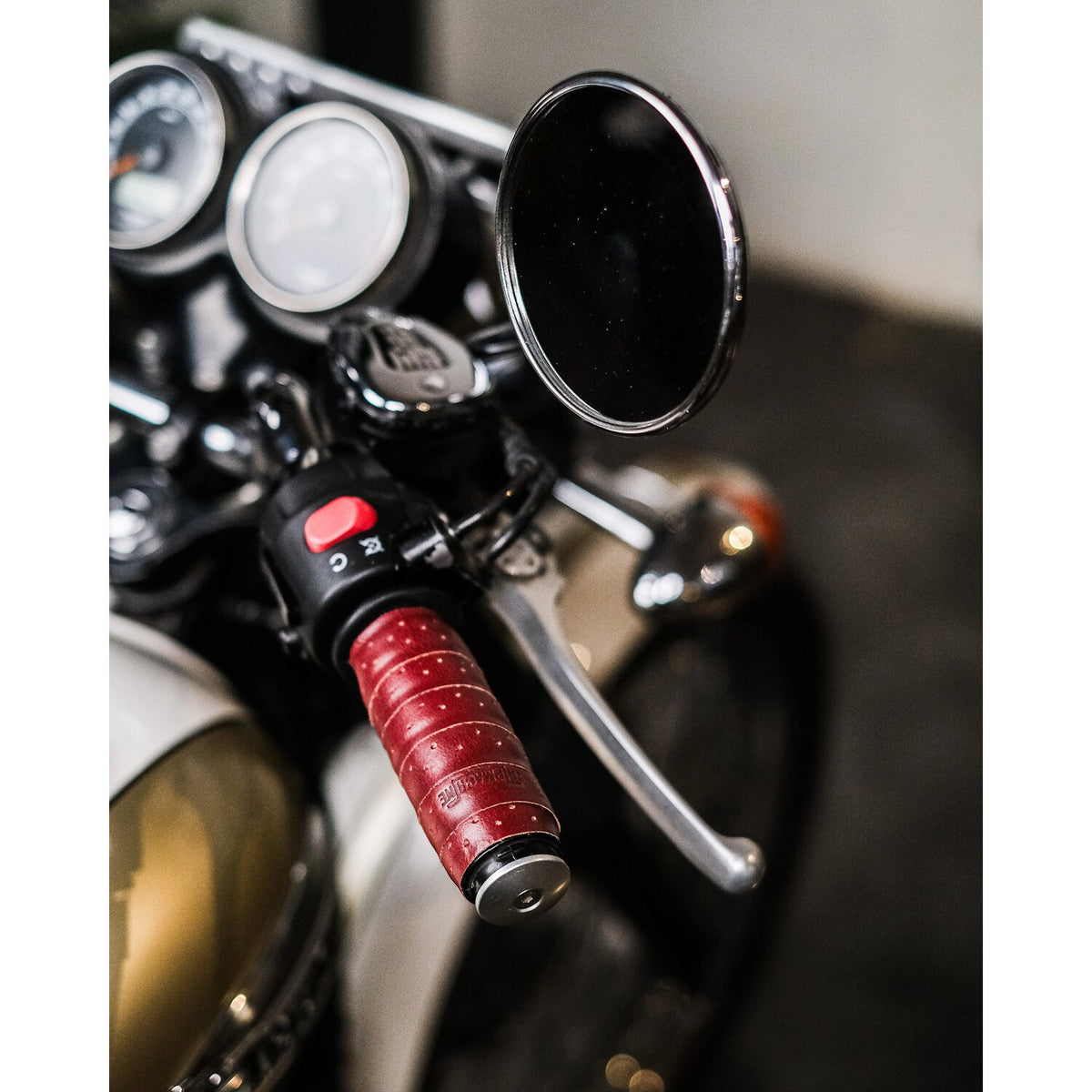 Trip Machine handlebar grip wraps - Cherry Red perforated
