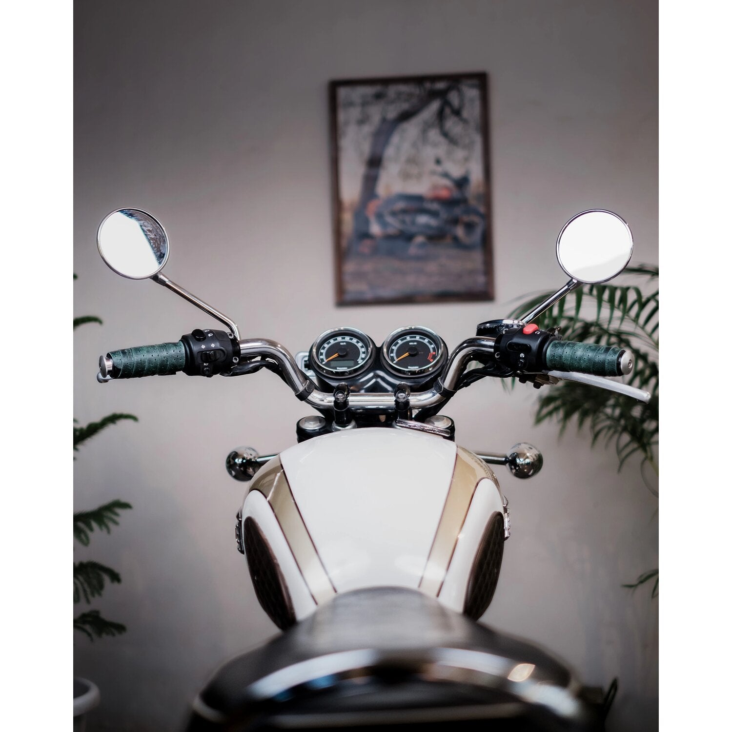 Trip Machine handlebar grip wraps - Forest Green perforated