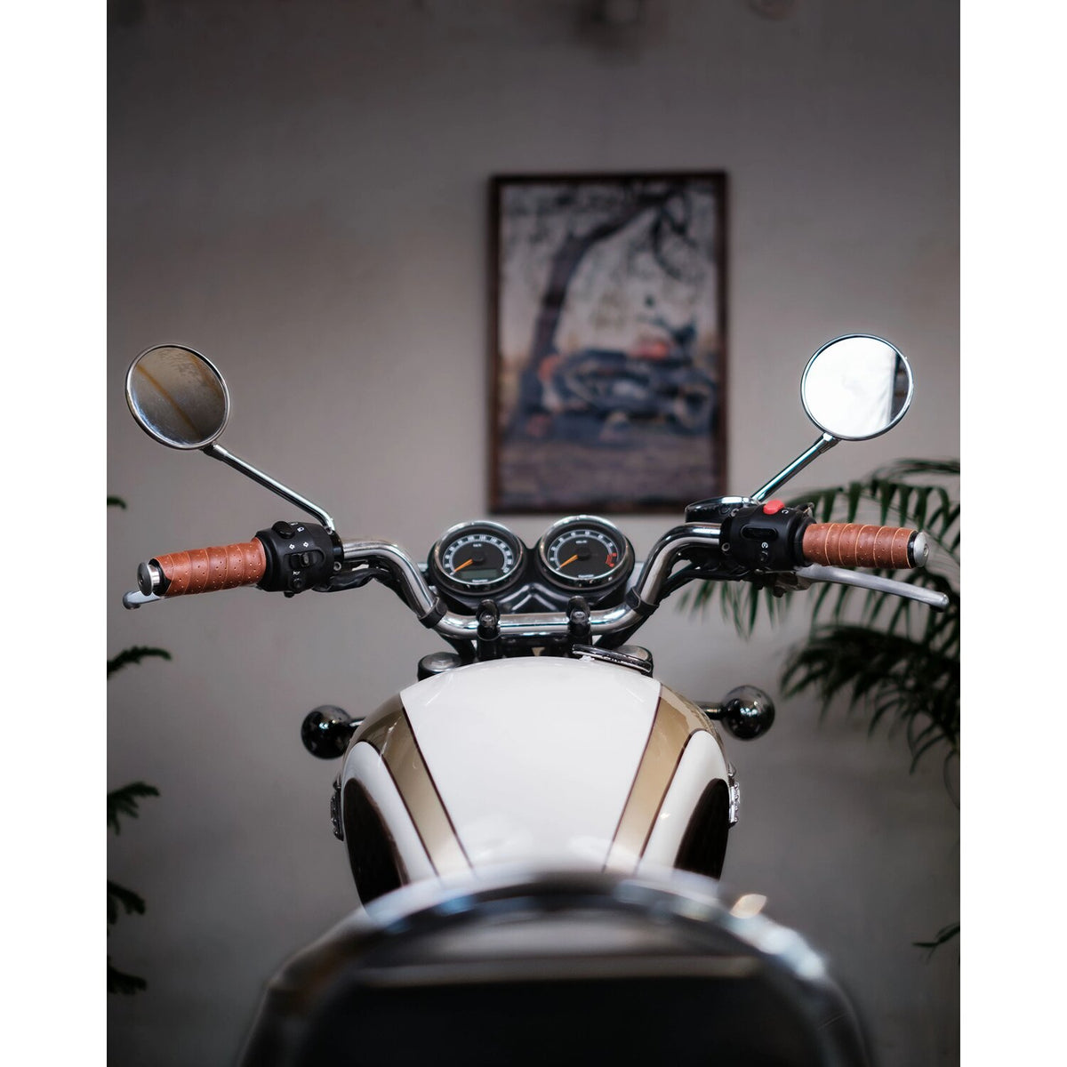 Trip Machine handlebar grip wraps - Dark Tan Cognac perforat