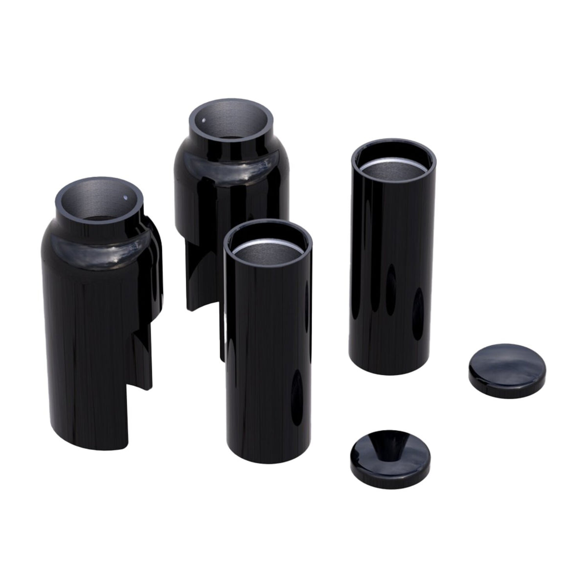 Rick's Motorcycles fork cover kit 6-piece - Black