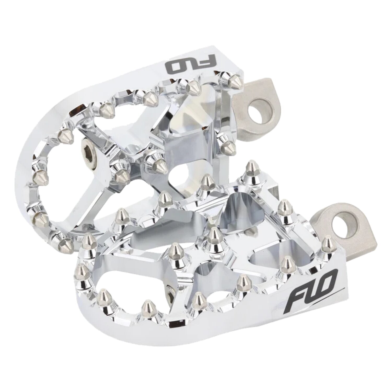 Flo Motorsports V3 MX foot peg set - Chrome