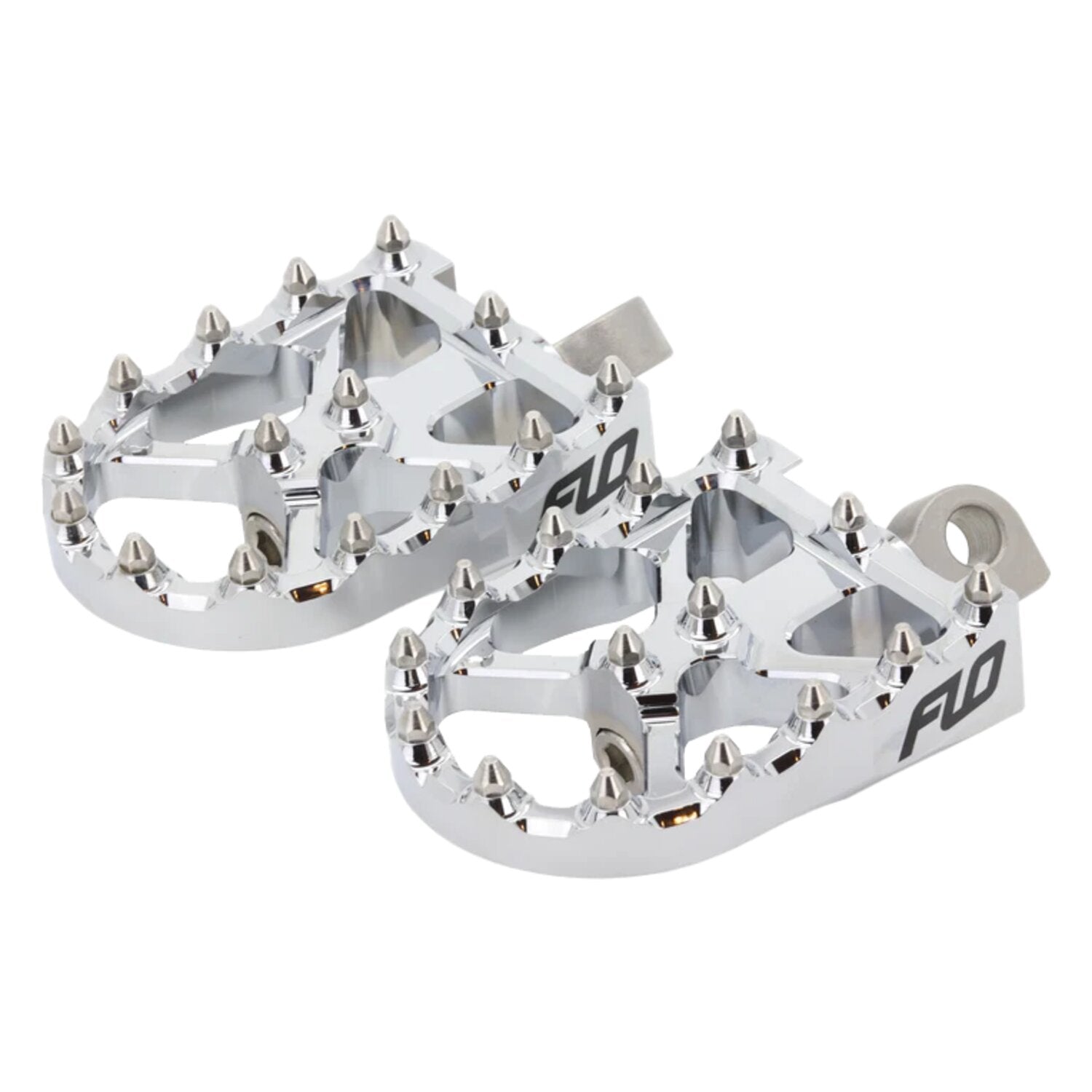 Flo Motorsports V3 MX foot peg set - Chrome
