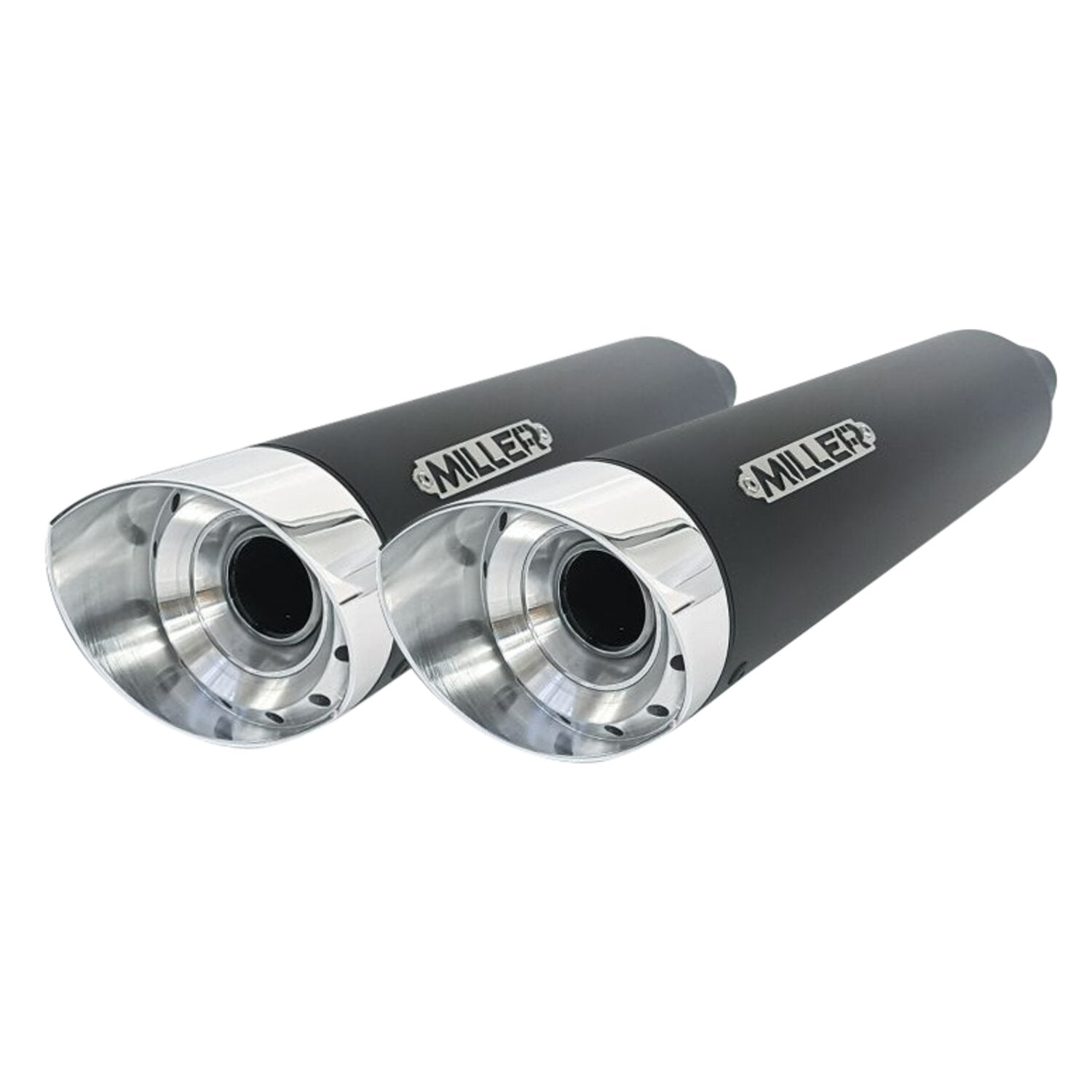 Miller Exhaust Miller Destiny Slip-Ons black End cap SlashCut polished