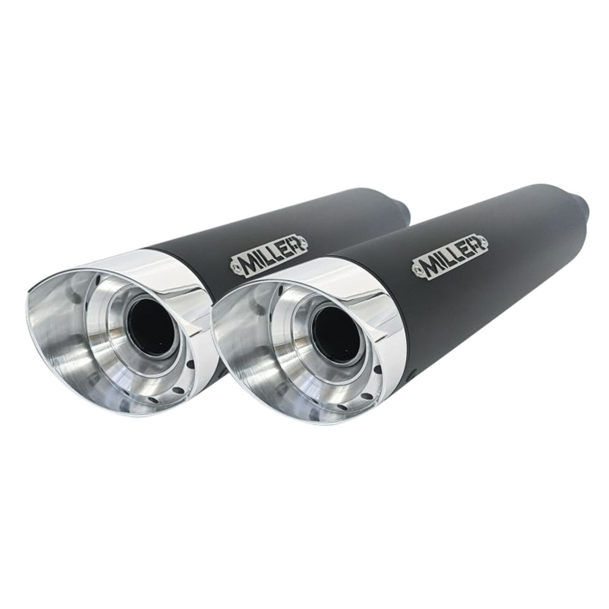 Miller Exhaust Miller Destiny Slip-Ons black End cap SlashCut polished