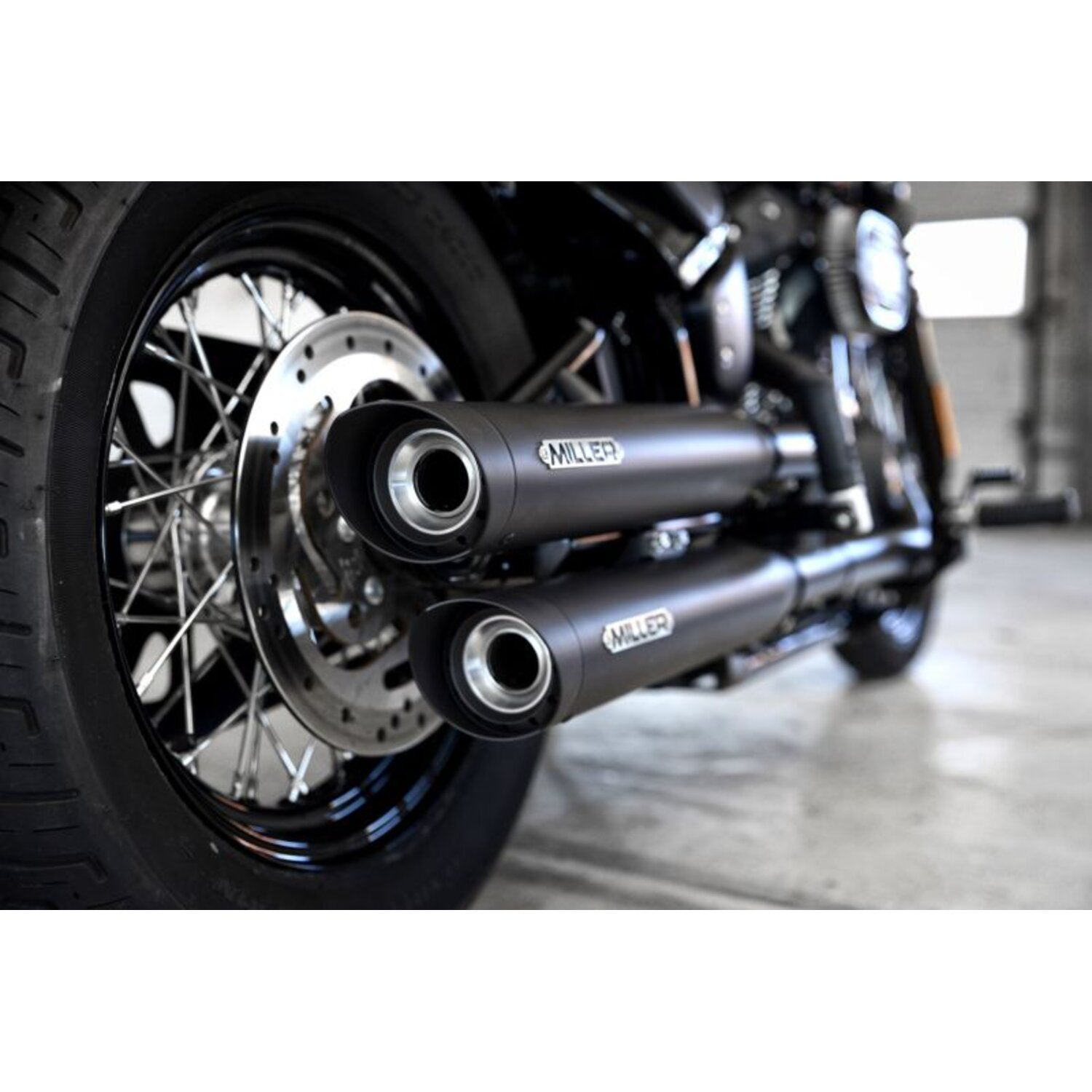 Miller Exhaust Miller Destiny Slip-Ons black End cap SlashCut black