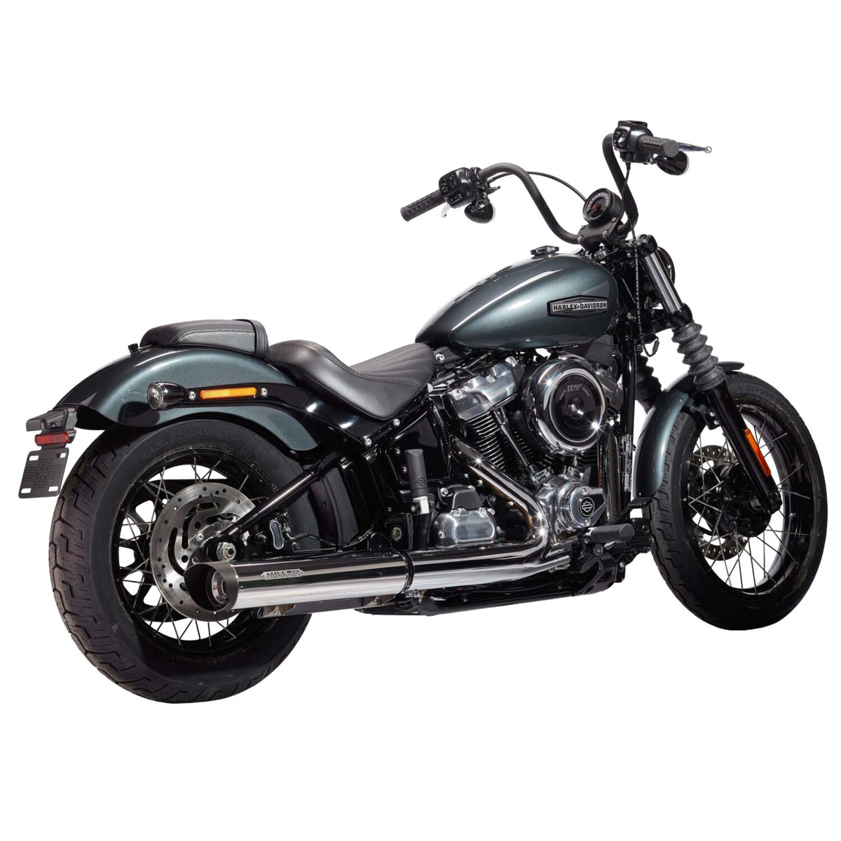 Miller Exhaust Miller Liberty Slip-On polished End cap SlashCut black