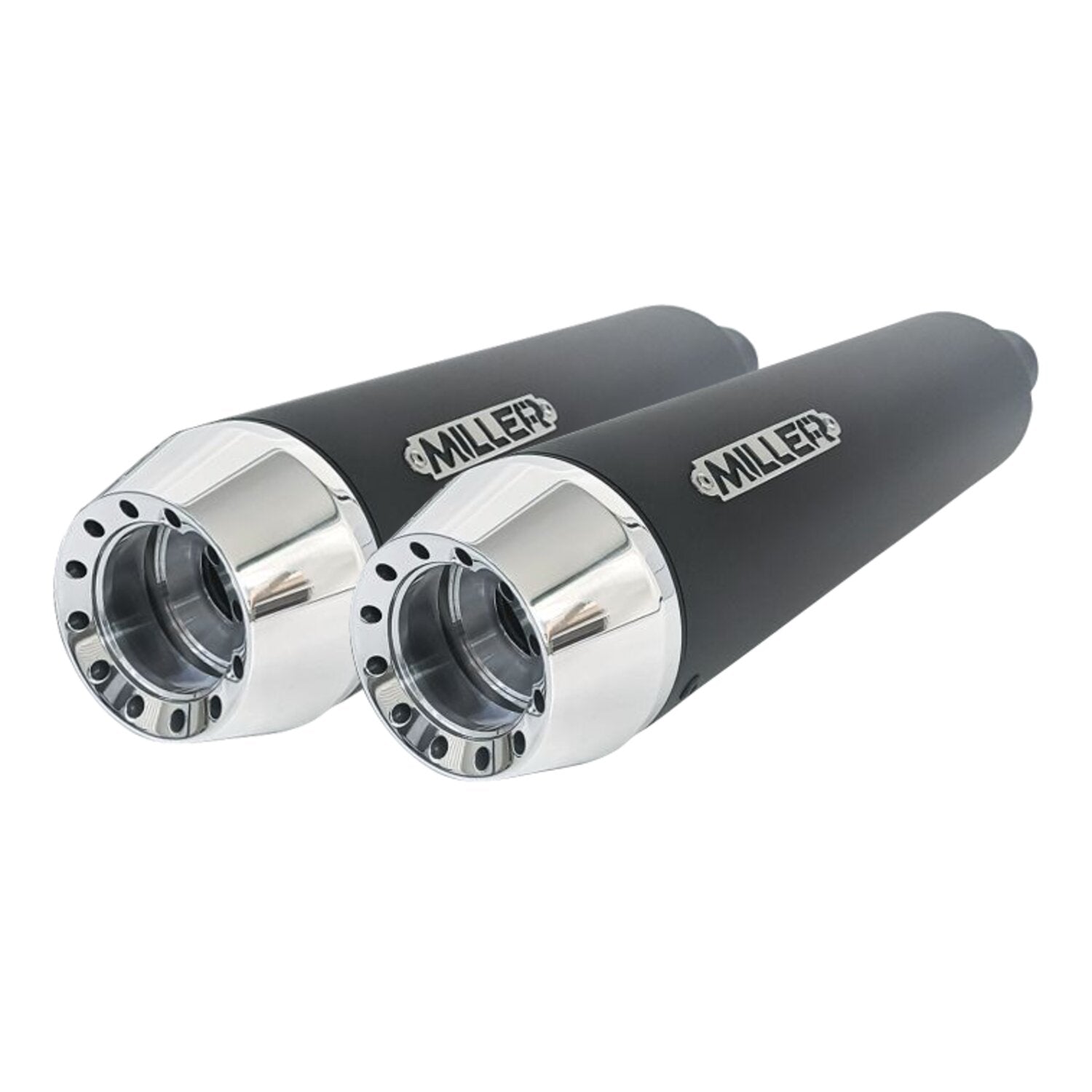 Miller Exhaust Miller Omaha II Slip-Ons black End cap Tapered polished