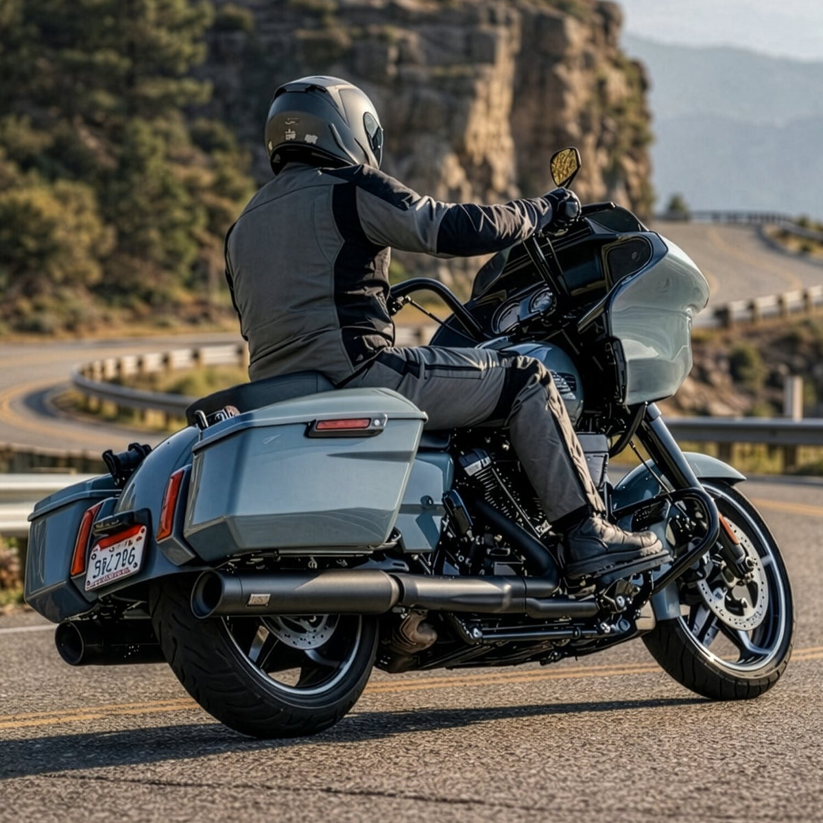 Track Series 2-2 slip-on mufflers - Black - Slash Cut