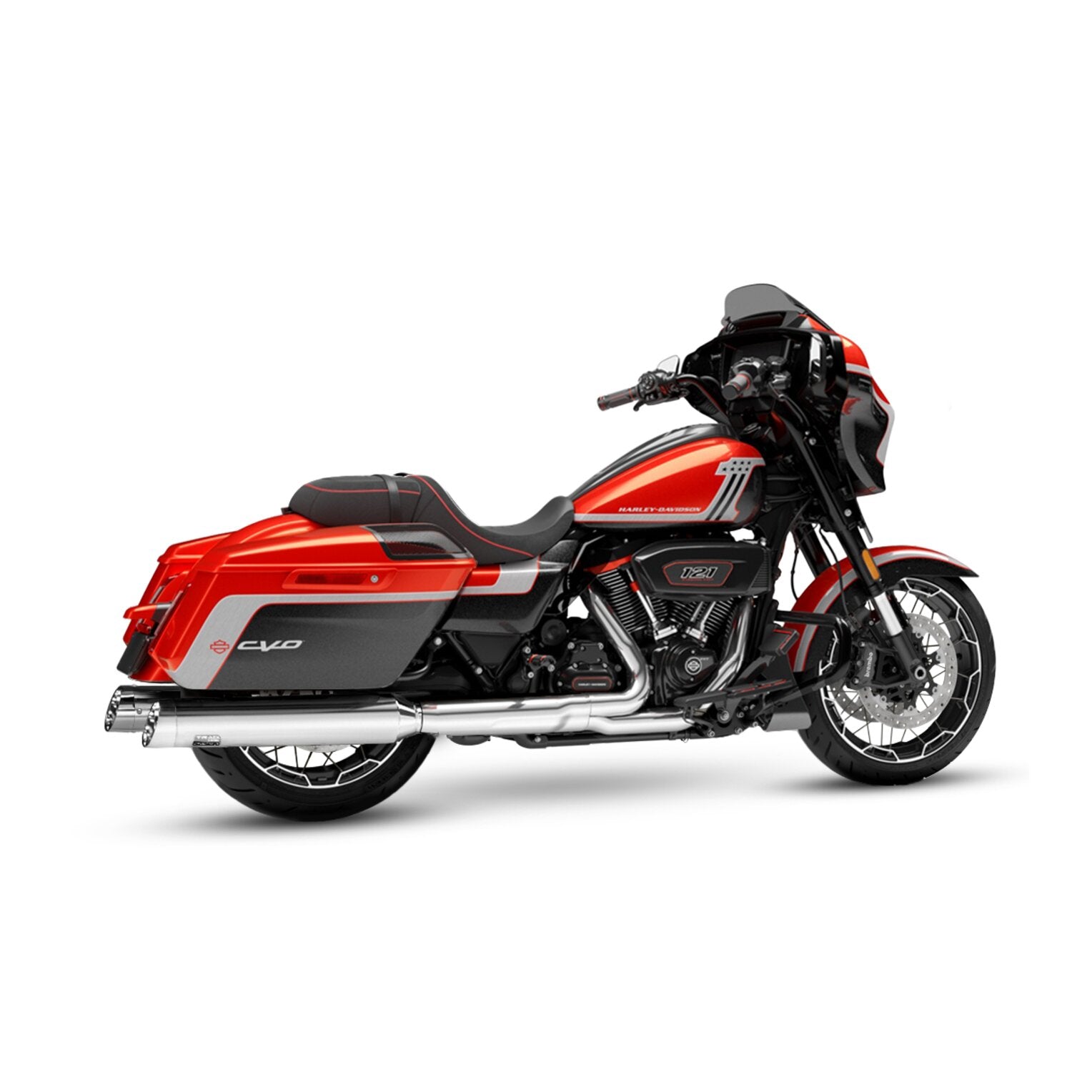 Track Series 2-2 slip-on mufflers - Chrome - Slash Cut