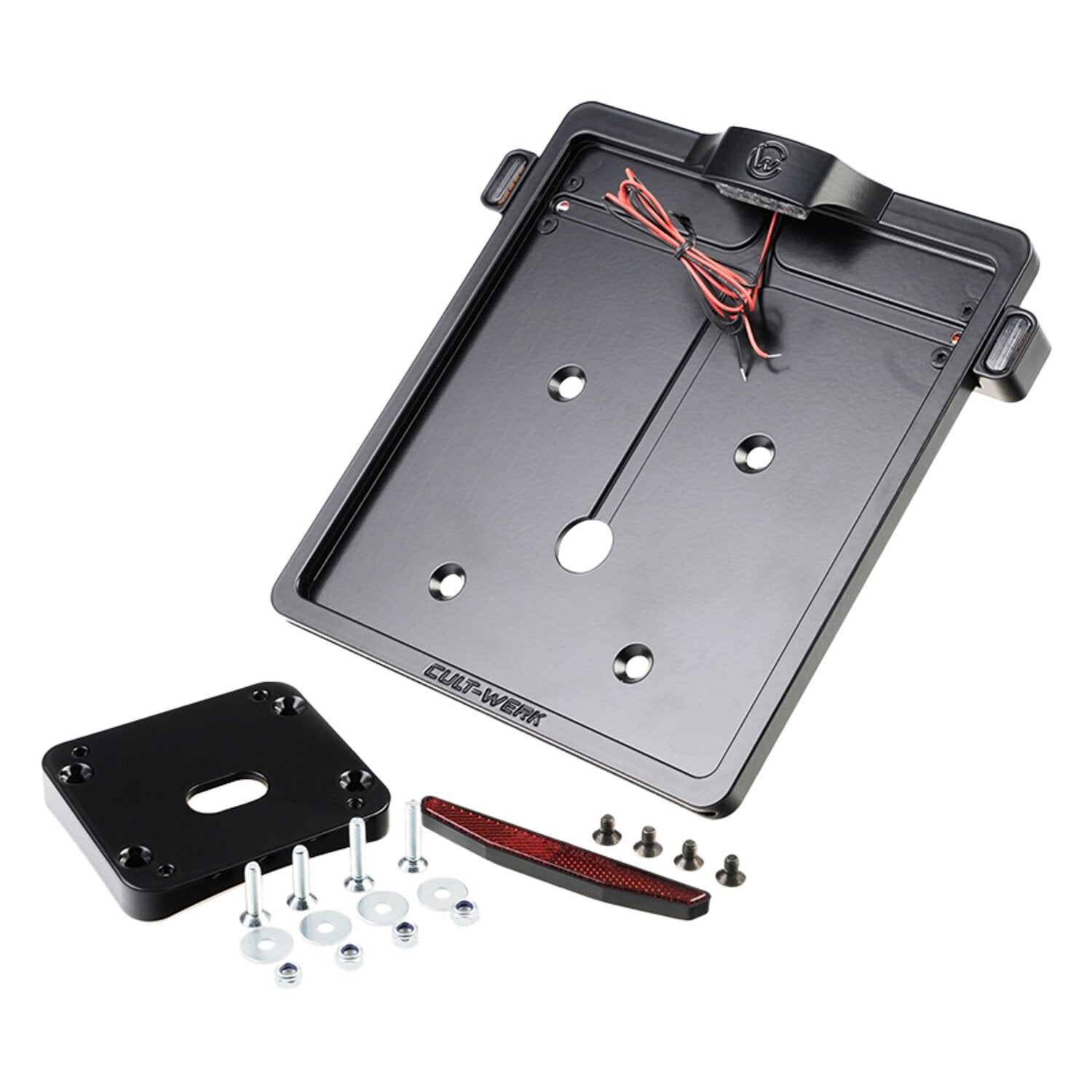 Cult-Werk license plate bracket V1 - With 3-1 light combo