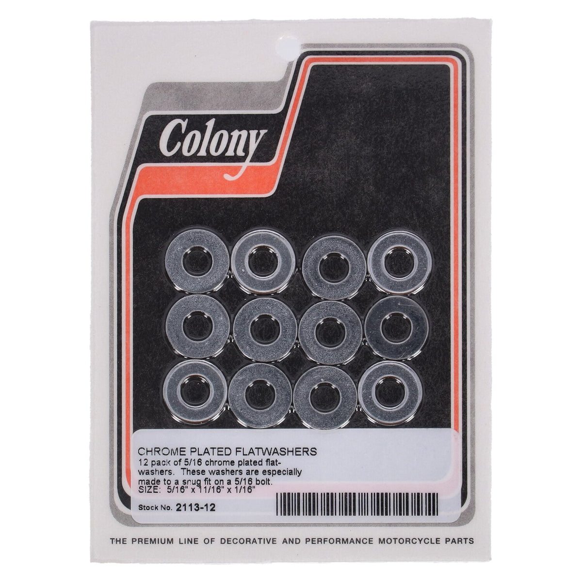 Colony Flatwashers 5/16" Chrome plated