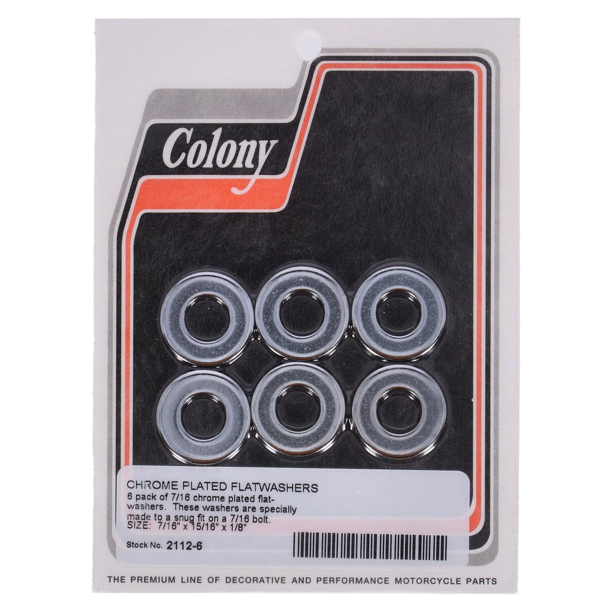 Colony Flatwashers 7/16" Chrome plated