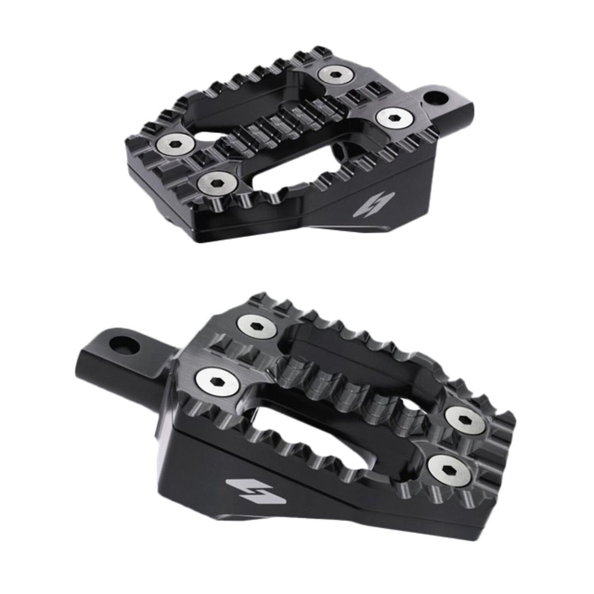 Kraus EXO foot peg set - Black alu top / Black alu base