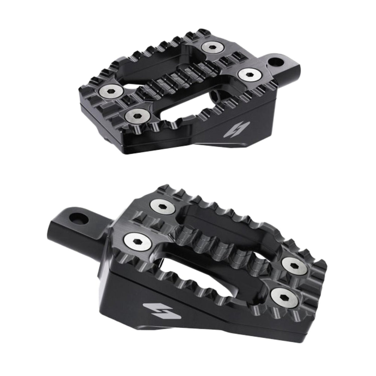 Kraus EXO foot peg set - Black alu top / Black alu base