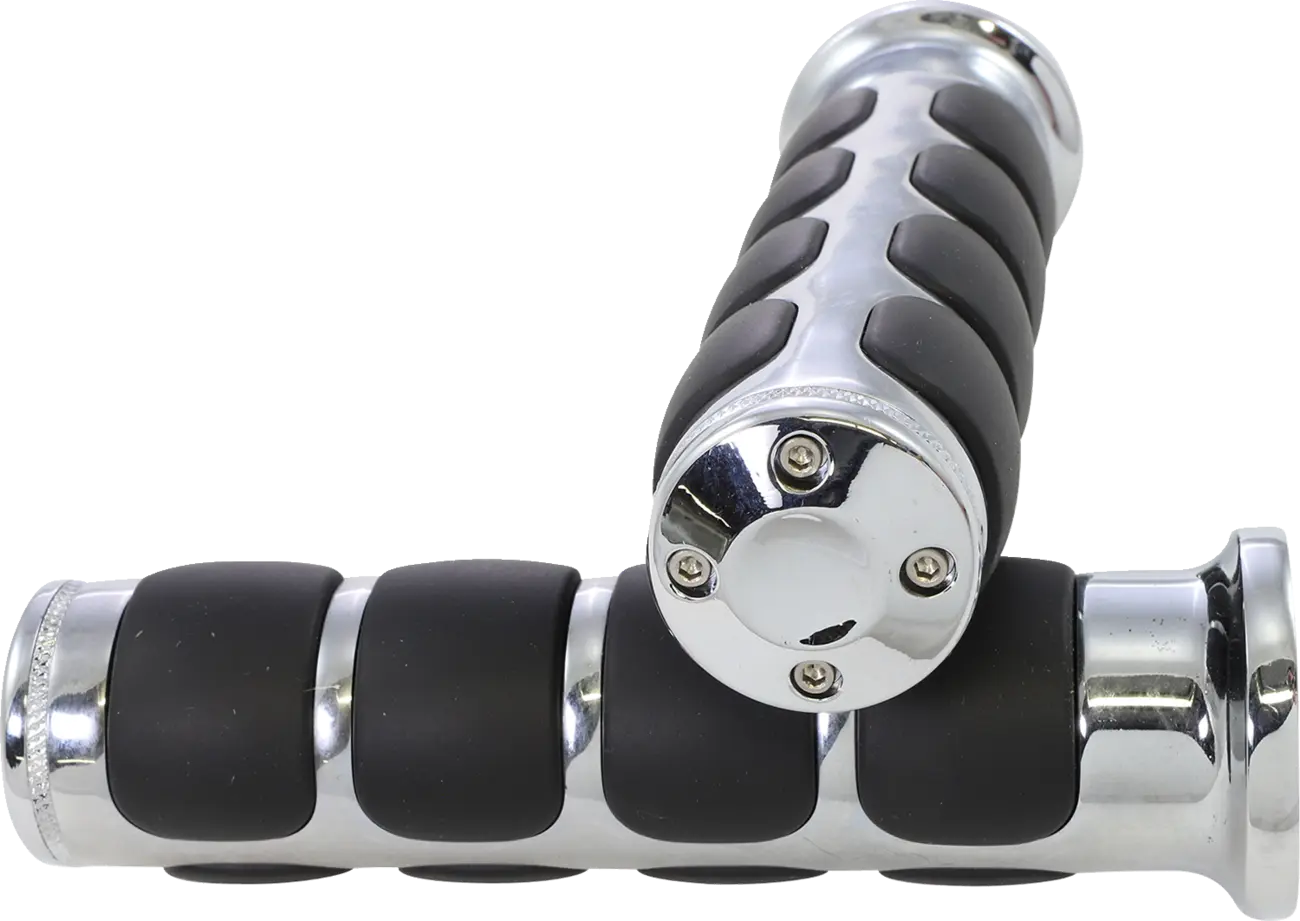Kuryakyn Iso Grips - 1" Handlebar, Black/chrome