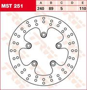Trw Rund Fast Broms Rotor 220-250mm - Bak