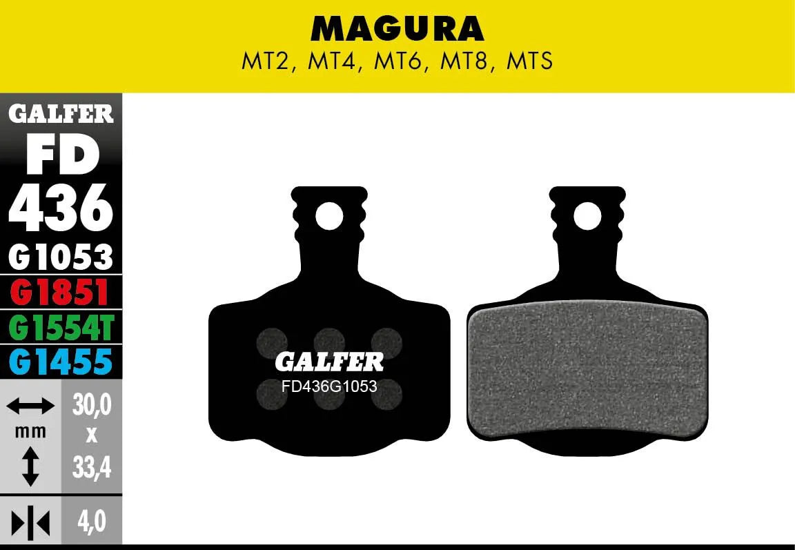 Galfer G1053 Standard Semi-Metallic Brake Pads for Magura MT