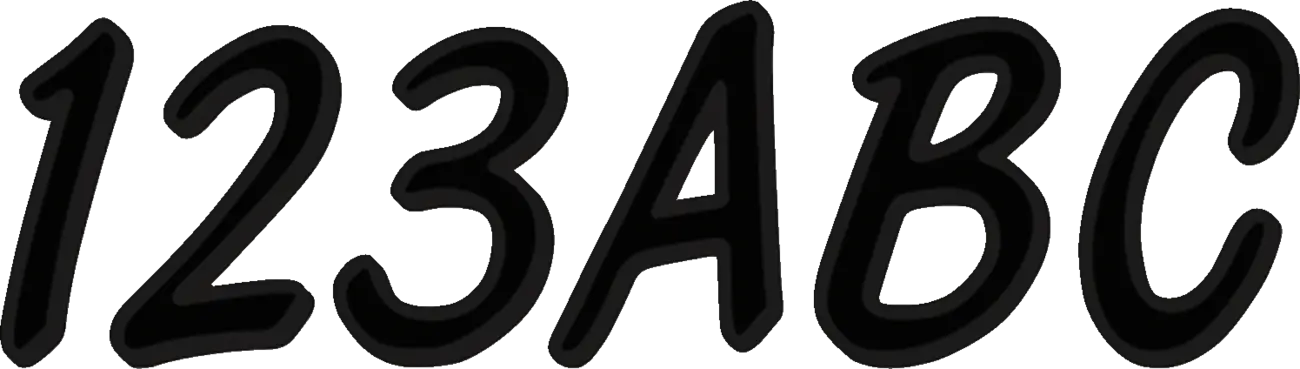 Hardline Watercraft Id Kit - Black Alphanumeric Stickers