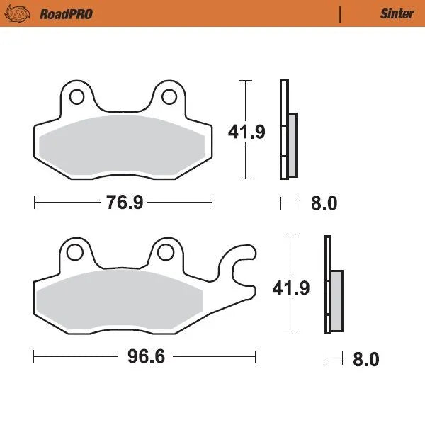 Moto-master Roadpro Sinter Scooter Brake Pads - Rear