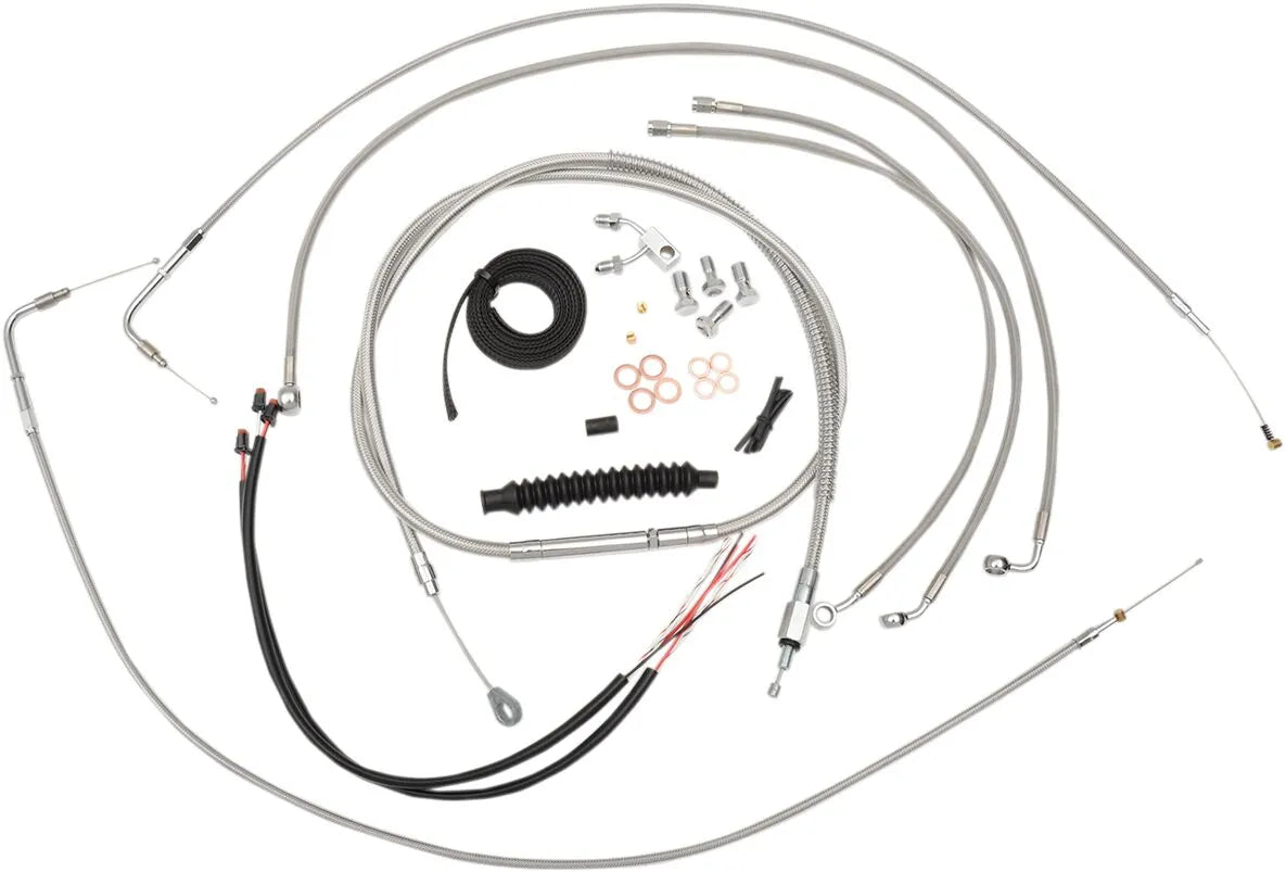 LA CHOPPERS Complete Stainless Braided Cable/Brake Line Kit