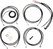 LA CHOPPERS Black Vinyl Braided Cable/Brake Line Kit for 12"-14"