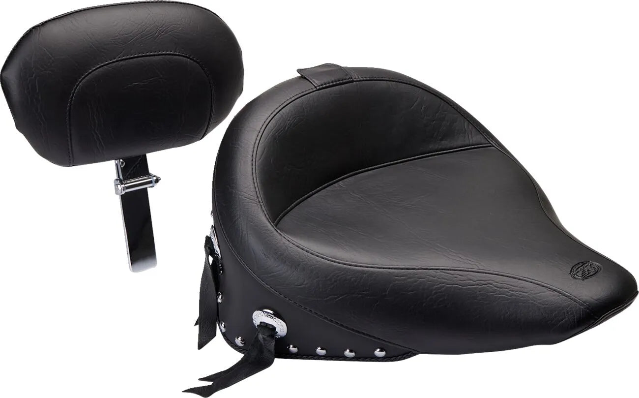 Mustang Wide Solo Seat With Removable Backrest - For Harley Davidson