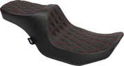 2-Up Drag Specialties Predator Iii Seat - Black/red - For Harley Davidson