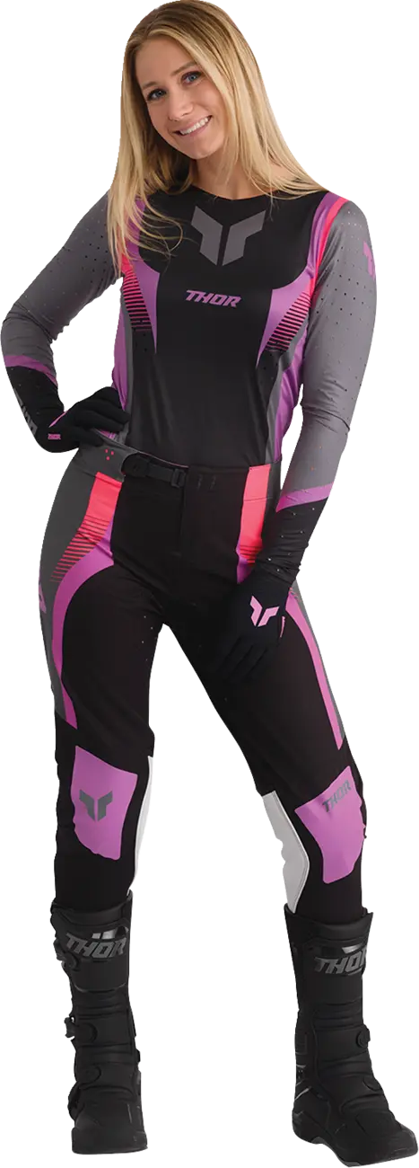 Thor Women's Sportmode Iconic Mx Gloves - Black/Orchid