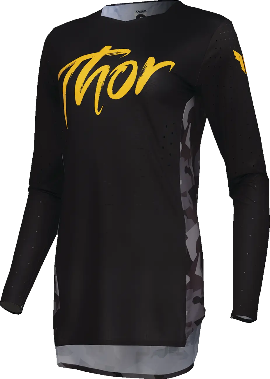 Thor Women's Sportmode Shadow Jersey - Black/Yellow/Camo Gray