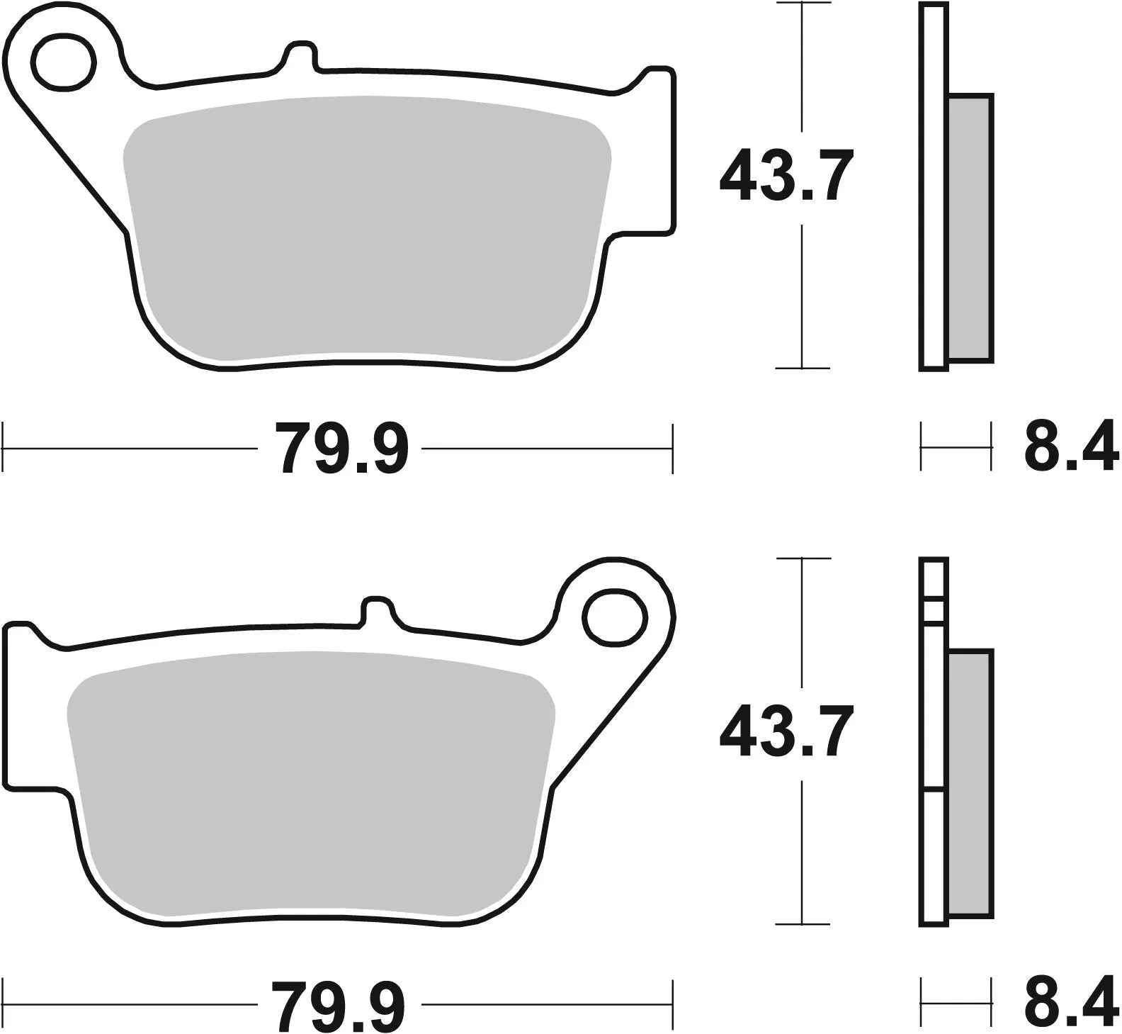 Sbs Ms Scooter Maxi Sintered Bromsbelägg - Bak
