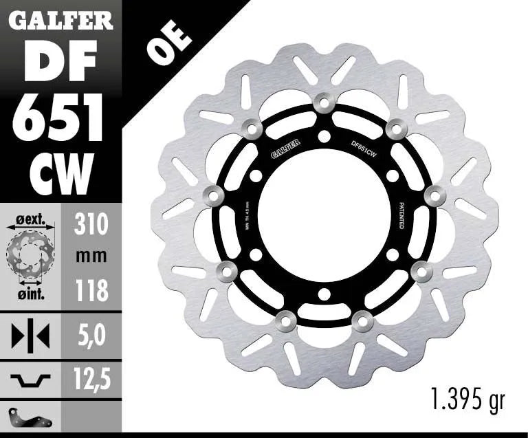 Galfer Brake Rotors For Motorcycle - 310mm Slotted