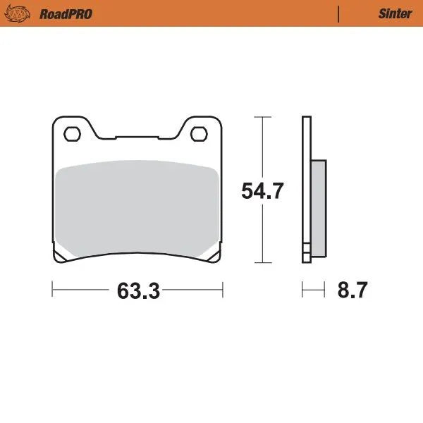 Moto-master Roadpro Sinter Brake Pad For High Performance Bikes - Front