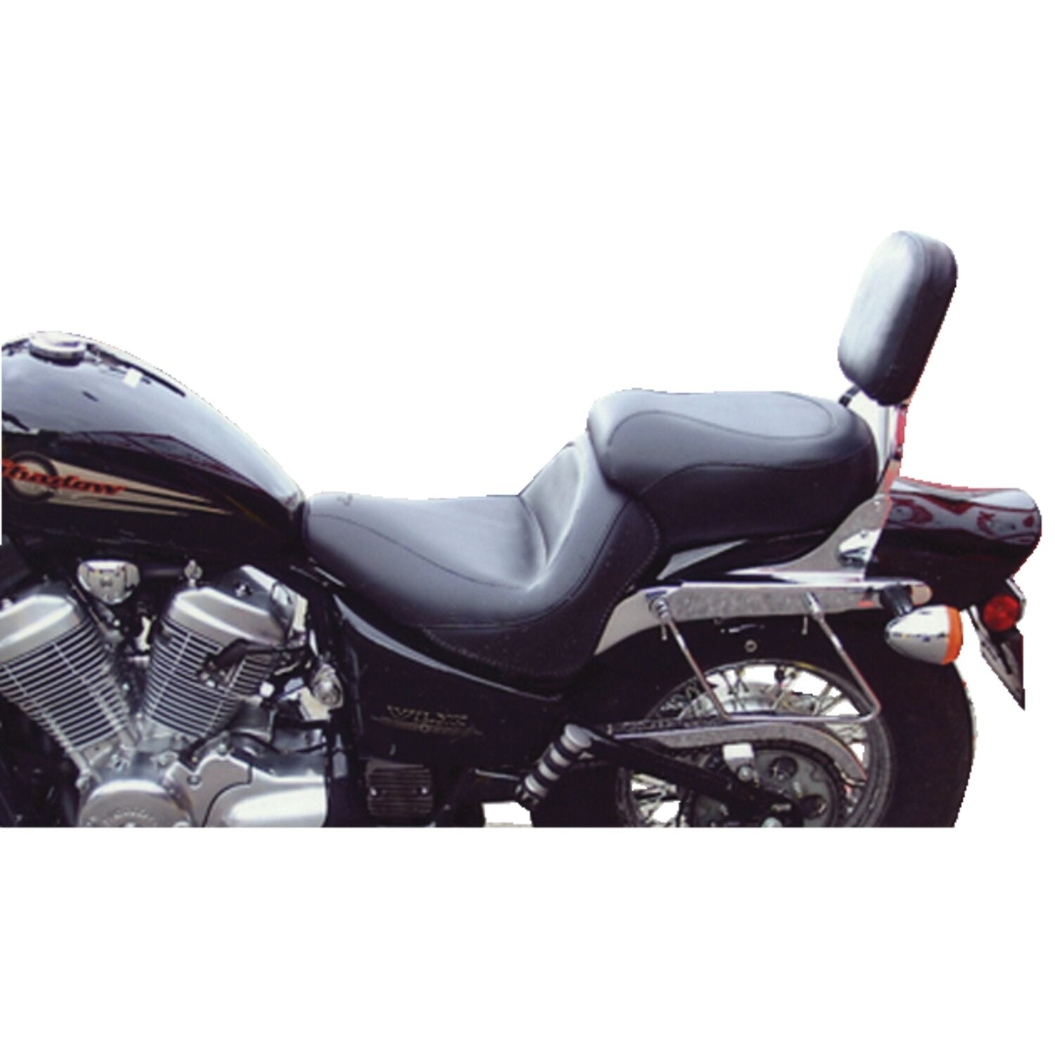 Mustang 1-piece 2-up wide touring vintage seat plain black