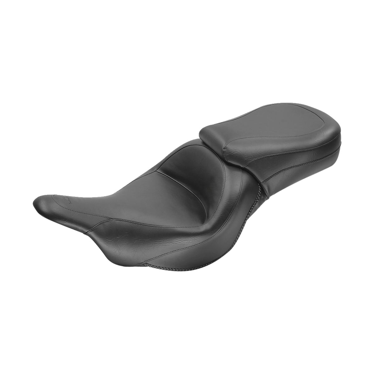 Mustang 1 piece 2-up wide touring vintage seat plain black
