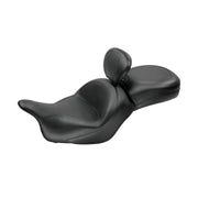Mustang 1 piece 2-up wide touring vintage seat plain black